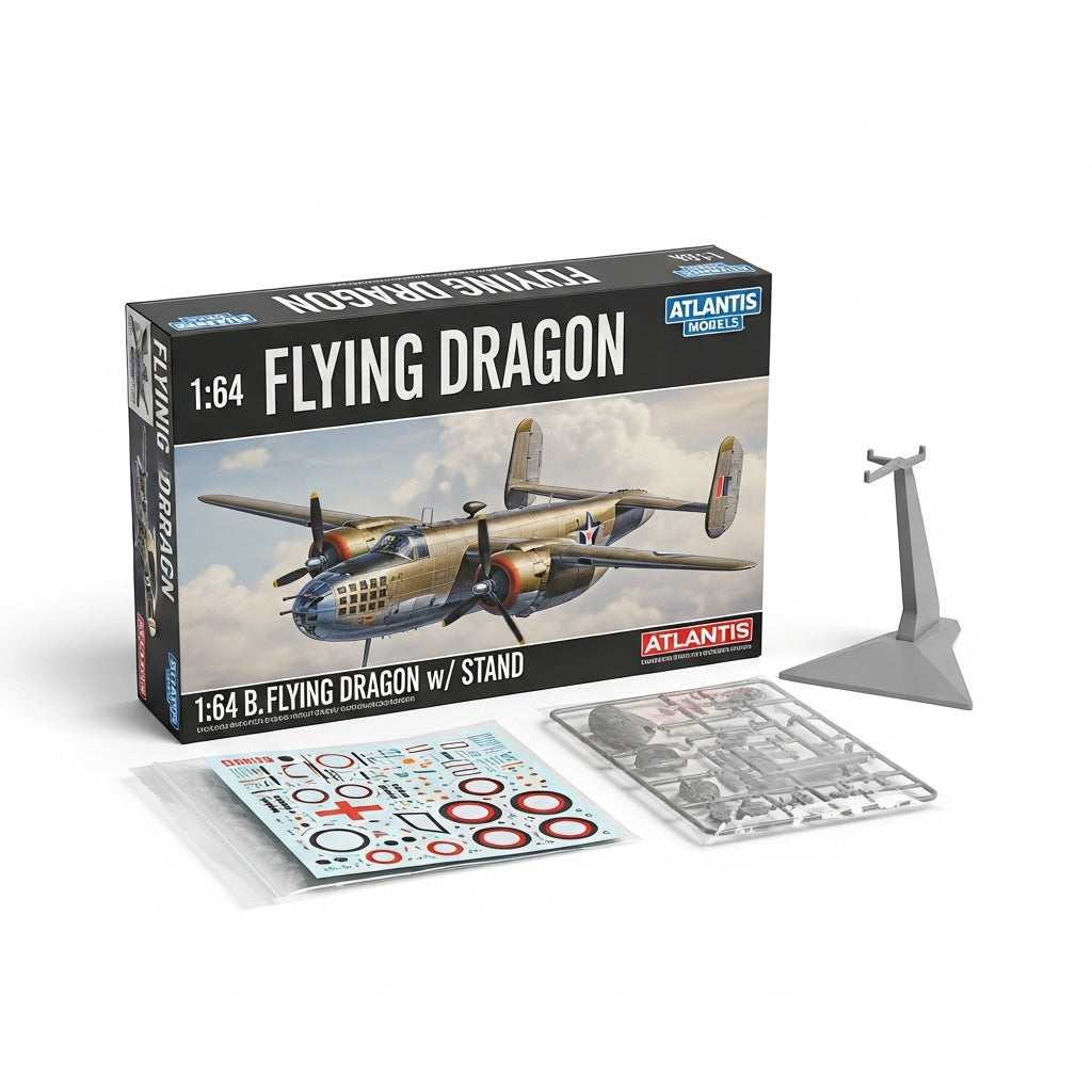 Atlantis Models 1:64 B-25 Flying Dragon model kit with stand