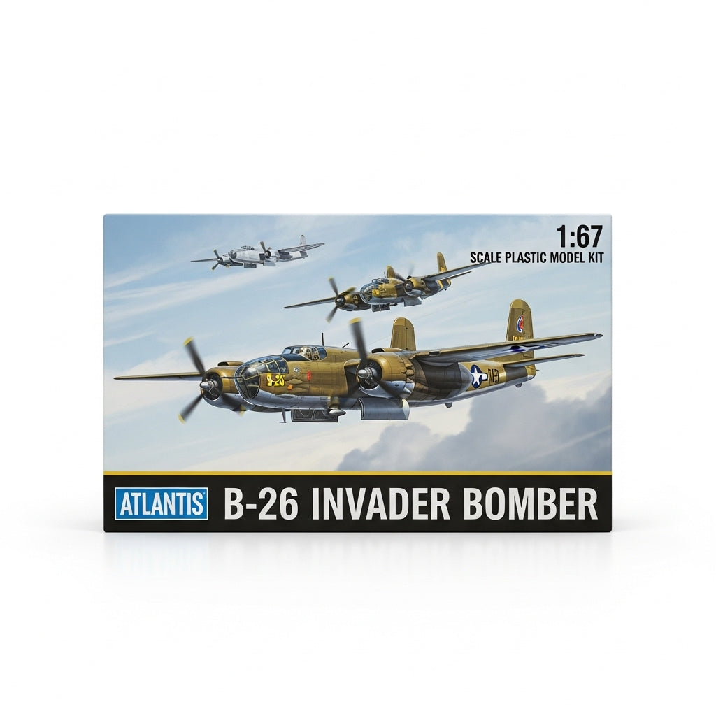 Atlantis B-26 Invader Bomber 1:67 scale plastic model kit