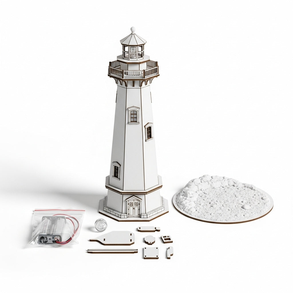 N Scale Lighthouse Model Kit with LED Light and Base