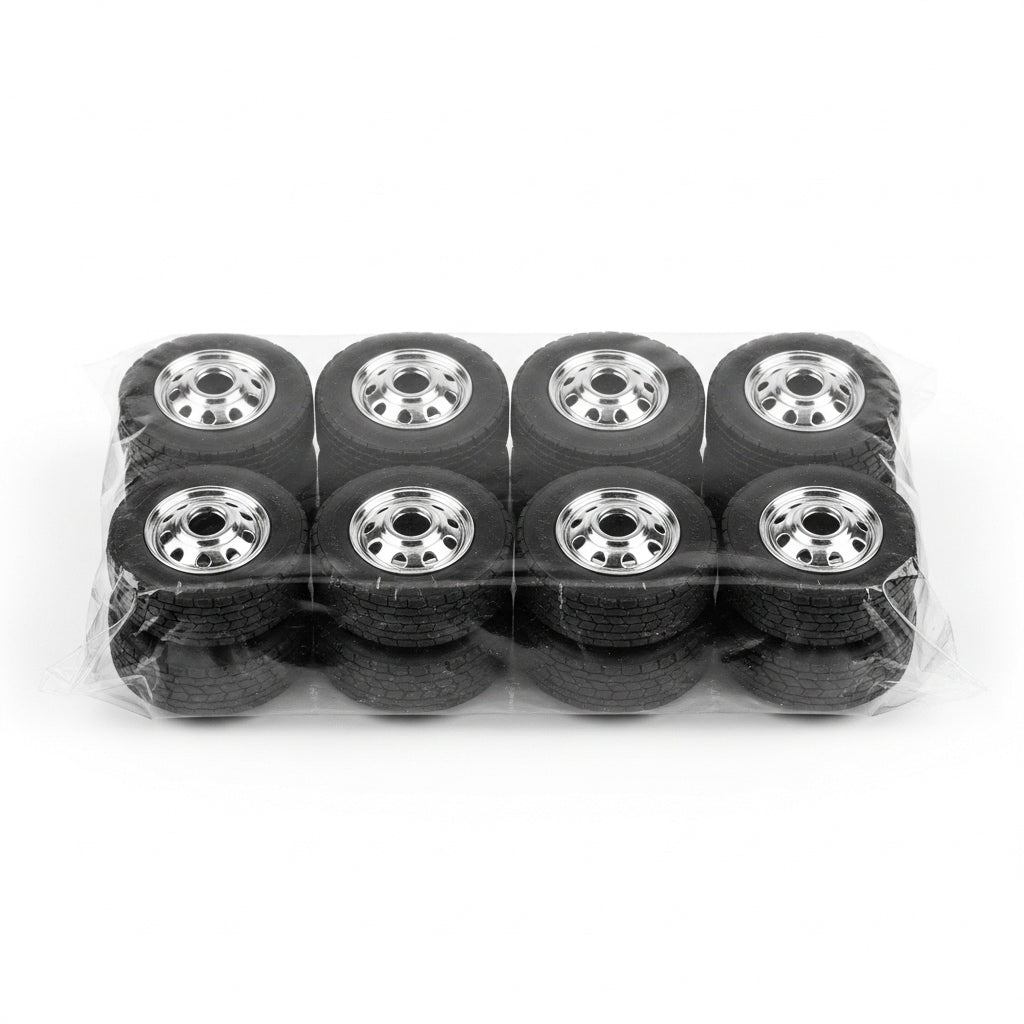 1/25 scale semi truck wheels and tires 10-pack for model kits
