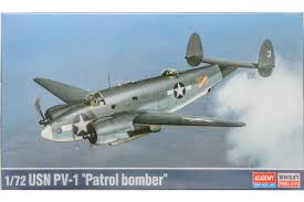 1/72 scale plastic Lockheed PV-1 Ventura Patrol Bomber model kit in gray by TheHobbyBench.com