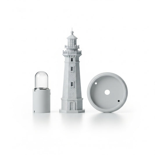 N Scale lighthouse model kit with LED light and base