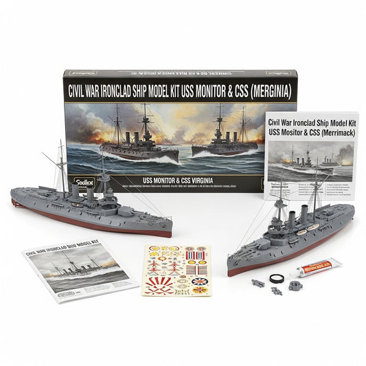 Civil War ironclad ship model kit USS Monitor and CSS Virginia