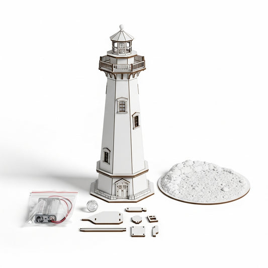 N Scale Lighthouse Model Kit with LED Light and Base