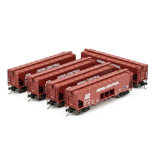 HO Scale Penn Central 2-Bay Covered Hopper 6-Pack